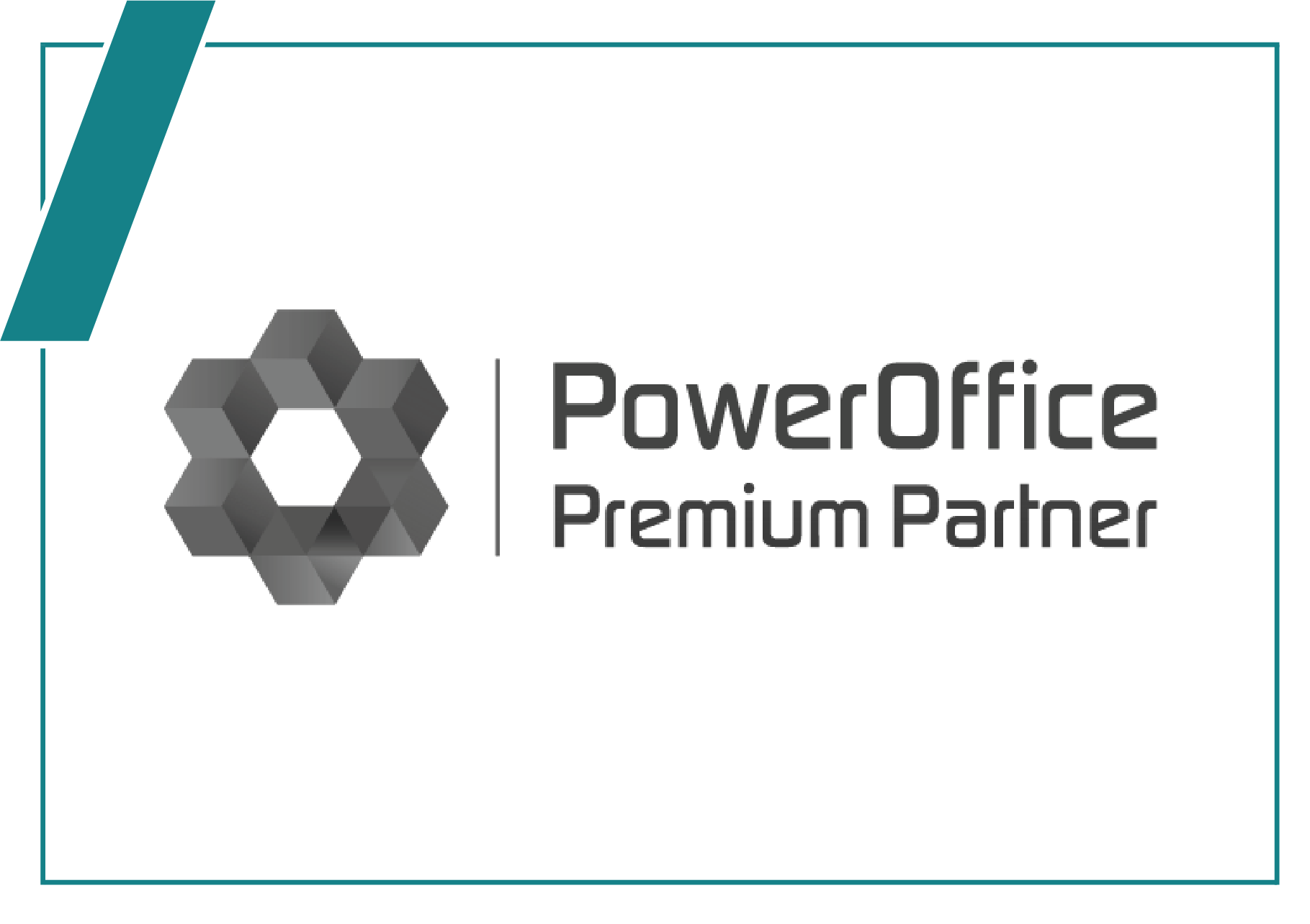 PowerOffice Go regnskapsprogram premium partner logo grå